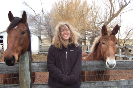 emily with horse and mule